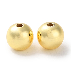 Золотой Стойки обшивки латунные бусины, долговечный, без свинца и без кадмия, круглые, золотые, 10x9 мм, отверстие : 2 мм