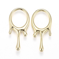 Light Gold Ювелирные изделия из сплава соединительные кольца, круглый со слезой, золотой свет, 31x15x3 мм, внутренний диаметр: 12.5x11 мм