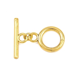 Настоящее золото 18K Кольцо из латуни Переключить застежками, без кадмия и без свинца, долговечный, реальный 18 k позолоченный, 6~16x11.5~18.5x2 мм, отверстие : 2.5 мм