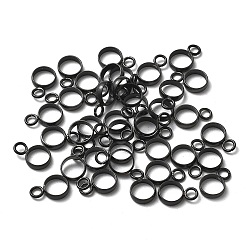Черный 60шт 304 дужки из нержавеющей стали, петля под залог, форма кольца с петлей, электрофорез черный, 8x5.5x1.5 мм, отверстие : 1.8 мм, внутренний диаметр: 4.5 мм