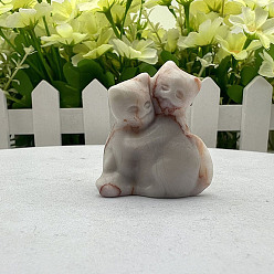 Родонит Украшение дисплея скульптуры из натурального родонита, для домашнего офисного стола, кошка, 40 мм