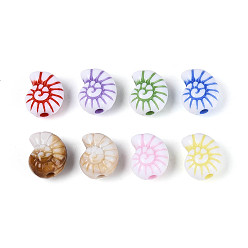 (52) Непрозрачная лаванда Непрозрачные акриловые бусины, ремесло бусы, форма раковины, разноцветные, 15x12.5x9 мм, отверстие : 2.5 мм, Около 525 шт / 500 г