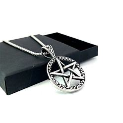 Нержавеющая Сталь Цвет Панк-стиль, титановая сталь, подвеска в виде звезды, колье, украшения из нержавеющей стали.