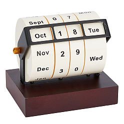 (52) Непрозрачная лаванда Деревянный вращающийся вечный календарь, для украшения домашнего офиса, разноцветные, 119x94x107 мм