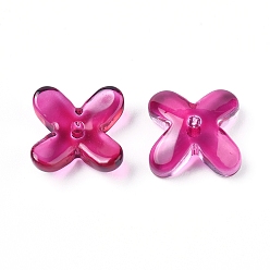 Средний Фиолетово-красный Гальванические стеклянные бусины, клевер, средне фиолетовый красный, 10.5x10.5x2 мм, отверстие : 1 мм