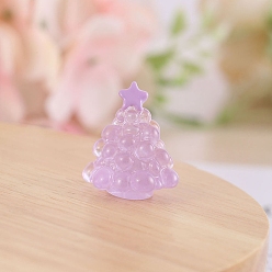 Лиловый Елочные фигурки из светящейся смолы, светящиеся в темноте украшения, для украшения дома, сирень, 27x23 мм
