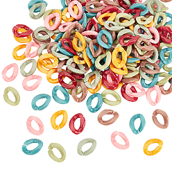 Mixed Color Opaque Acrylic Linking Rings, Quick Link Connectors, For Curb Chains Making, Twist, Mixed Color, 22x16.5x5.5mm, Inner Measure: 12x6mm, 7 colors, 30pcs/color, 210pcs/box