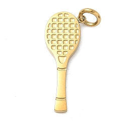 Золотой Спортивная тематика 304 подвески из нержавеющей стали, бадминтонная ракетка брелок, золотые, 22.5x9x1.5 мм, отверстие : 3 мм