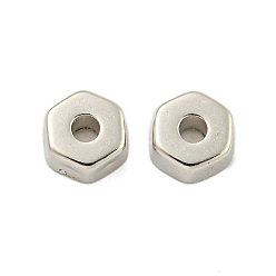 Платина Пластиковые прокладки ccb, шестиугольник, платина, 6x2.5 мм, отверстие : 1.8 мм