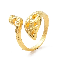 Золотой Открытая манжета с павлином из сплава, петля спицами петля крючком, держатель нитенаправителя для женщин, золотые, Внутренний диаметр: 1.9 cm