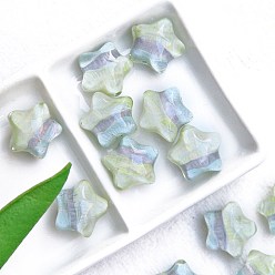 Бежевый Двухцветные прозрачные акриловые бусины, звезда, бежевые, 21x16 мм