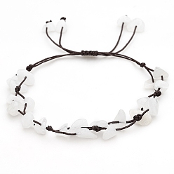 Белый Нефрит Браслеты из белого бисера, чип, 6-1/4~10-1/4 дюйм (16~26 см)