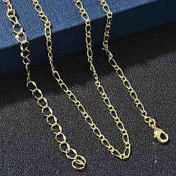 Real 18K Gold Plated 2.5MM Brass Figaro Chain Necklaces for Women, Long-Lasting Plated, Real 18K Gold Plated, 16.14 inch(41cm)