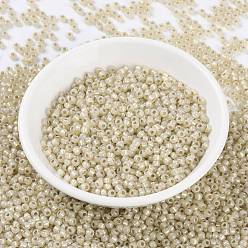 (RR2358) Silverlined Light Honey Opal MIYUKI Round Rocailles Beads, Japanese Seed Beads, (RR2358) Silverlined Light Honey Opal, 8/0, 3mm, Hole: 1mm, about 2111~2277pcs/50g