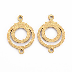 Золотой 201 соединители звенья нержавеющие, , лазерная резка, луна, золотые, 22.5x15.5x1 мм, отверстие : 1.6 мм