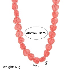 Оранжево-Красный Бусы в форме сердца из смоляного желе, с медными застежками, золотые, оранжево-красный, 15.75 дюйм (40 см)