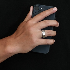 Нержавеющая Сталь Цвет Простое восьмиугольное вращающееся кольцо для пальца из нержавеющей стали, Кольцо-спиннер для успокоения беспокойства, медитации, цвет нержавеющей стали, размер США 10 (19.8 мм)