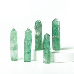Флюорит Башня из натурального флюорита, украшение для дома, исцеляющие каменные палочки, Декоры для медитации и терапии Рейки чакры, шестиугольная призма, 50~60 мм