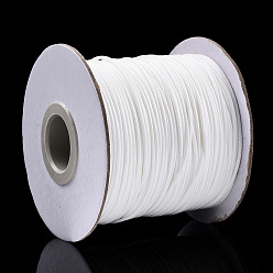 White Korean Waxed Polyester Cord, White, 1mm, about 85yards/roll