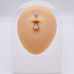 Crown 316l хирургические кольца из нержавеющей стали для живота, с микро проложить кубического циркония, цвет нержавеющей стали, корона, 5 мм