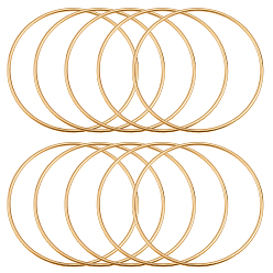 Light Gold 10 шт. железное кольцо для самодельной плетеной сети/паутины с перьями, макраме и вязание узлов, золотой свет, 100x3 мм, внутренний диаметр: 95 мм