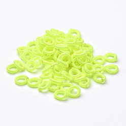 Зелено-Желтый Полиэстер плетение бисер, кольцо, зеленый желтый, 6x2 мм, отверстия: 3 мм, около 200 шт / мешок