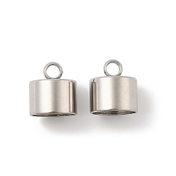 Нержавеющая Сталь Цвет 304 конец нержавеющей стали шнур, колонка, цвет нержавеющей стали, 12.5x11 мм, отверстие : 2.5 мм, внутренний диаметр: 10 мм