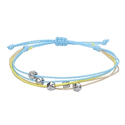 (52) Непрозрачная лаванда Браслеты из многожильных бусин из вощеного шнура в стиле бохо, регулируемые женские браслеты из полигональных бусин, разноцветные, периметр: 5-7/8~11 дюйм (15~28 см)