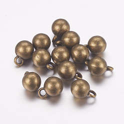 Античная Бронза Подвески из сплава в тибетском стиле, круглые, без кадмия и без свинца, античная бронза, 8.5x6 мм, отверстие: 1.5 мм