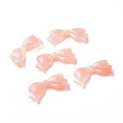 Легкий Лосось Непрозрачные акриловые бусины, блеск бисера, бантом, светлый померанцевый, 13.5x29x5.5 мм, отверстие : 1.8 мм, Около 415 шт / 500 г