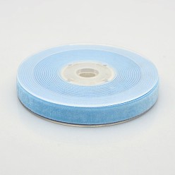 Light Sky Blue Polyester Velvet Ribbon for Gift Packing and Festival Decoration, Light Sky Blue, 1/2 inch(13mm), about 25yards/roll(22.86m/roll)