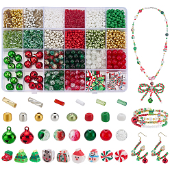 (52) Непрозрачная лаванда Наборы для самостоятельного изготовления украшений на рождественскую тематику, включая стеклянные и полимерные глиняные бусины, латунные бусины и подвески, разноцветные