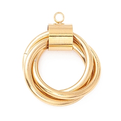 Золотой Вакуумное покрытие pvd 304 подвески из нержавеющей стали, трициклический, золотые, 23x20x7 мм, отверстие : 1.8 мм
