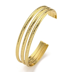 Золотой Вакуумное покрытие pvd 202 многорядные открытые браслеты-манжеты из нержавеющей стали для женщин, золотые, внутренний диаметр: 2-3/8x2 дюйм (5.9x5.05 см), 10.5~14 мм