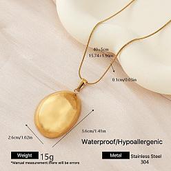 Egg 304 ожерелья с подвесками из нержавеющей стали для женщин, золотые, яйцо, 15.75 дюйм (40 см)