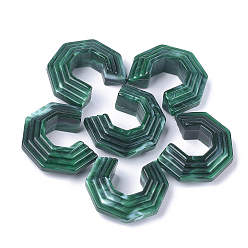 Dark Green Acrylic Beads, Imitation Gemstone Style, No Hole/Undrilled, Dark Green, 39.5x33.5x14mm, about 70pcs/500g