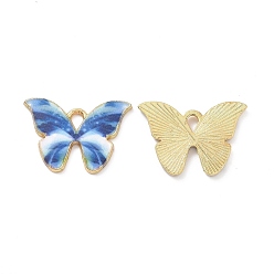 Полуночно-синий Подвески из эмали и сплава, золотой свет, без кадмия, без никеля и без свинца, очарование бабочки, темно-синий, 15x21.5x1.5 мм, отверстие : 2x3 мм