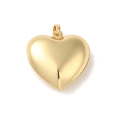 Настоящее золото 18K Стойки обшивки латунь кулон, долгоиграющий, без свинца и без кадмия, сердце, реальный 18 k позолоченный, 23x22x8.5 мм, отверстие : 4x3 мм