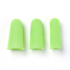 Lawn Green Silicone Finger Protector, Heat Resistant Anti-slip Fingers Covers, Hot Glue Gun Finger Caps, Lawn Green, 45x25mm, Inner Diameter: 22mm, about 3pcs/set