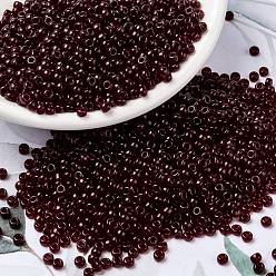 (RR141D) Transparent Dark Ruby Миюки круглые бусины рокайль, японский бисер, 8/0, (rr 141 d) прозрачный темно-рубиновый, 8/0, 3 мм, отверстие : 1 мм, Около 422~455 шт / 10 г
