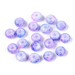 Розовато-лиловый 3/0 краски для выпечки стеклянных шариков, круглое отверстие, рондель, розовато-лиловый, 5~5.5x3~3.5 мм, отверстие : 1.6~1.8 мм, Около 3750 шт / фунт