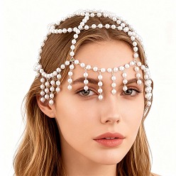 Серебро Пластиковые повязки на голову с жемчужной сеткой, аксессуары для волос для женщин и девушек, серебряные, 250x200x6 мм