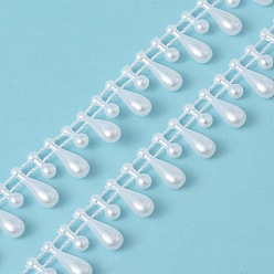 Белый Отделка бисером из смолы, слеза, белые, 1/2 дюйм (14 мм), бусина : 8x3 мм и 14x4 мм