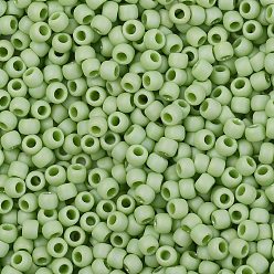 (404F) Lime Green Opaque Rainbow Matte Тохо 8/0 круглые бусины, японский бисер, (404 f) салатовый непрозрачный радужный матовый, 3 мм, отверстие : 1 мм, Около 222 шт / 10 г
