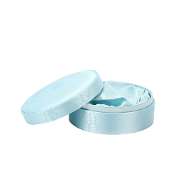 Светло-Синий Шкатулка для украшений из парчи в китайском стиле, подарочная коробка набор ювелирных изделий коробки, Для кольца, серьга, голубой, 12x5 см