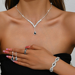 Реактивный Самолет Браслеты-цепочки из сплава со стразами и подвесками в форме конского глаза, серьги-гвоздики в форме капли, ожерелья и комплекты колец, струя, 300 мм