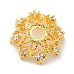 Золотой Колпачки для бусин из прозрачного кубического циркония из латуни, долговечный, золотые, 15x6 мм, отверстие : 2.5 мм