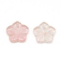 Вишневый Кварц Вишневый кварц подвески, цветок, 12~13x12x3 мм, отверстие : 1 мм