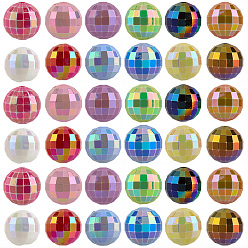 (52) Непрозрачная лаванда 60cs 12 Цветное УФ-покрытие, радужные переливающиеся акриловые бусины, граненые, круглые, разноцветные, 15.5 мм, отверстие : 2.5 мм, 5 шт / цвет