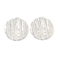 Нержавеющая Сталь Цвет Не тускнеющие 304 подвески из нержавеющей стали, , плоский круглый шарм, цвет нержавеющей стали, 30x29x2 мм, отверстие : 2 мм